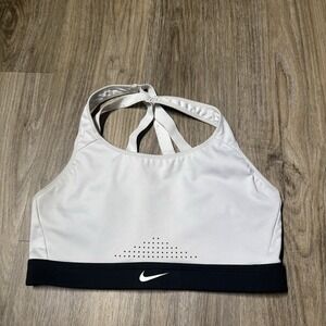 Nike Women's Sports Bra Black White Size Medium Breathable Cross Back‎